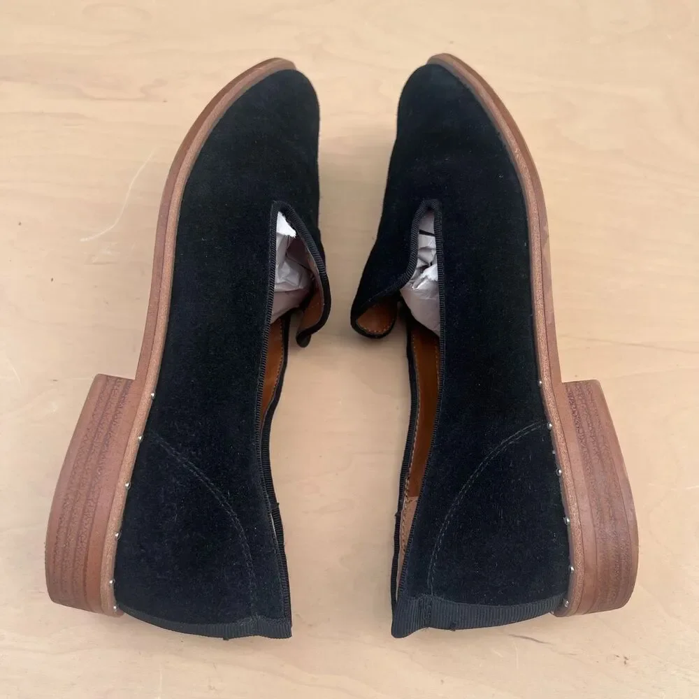 Franco Sarto Women's JEELA Black Slipper Leather Low Heel Slip On Shoes Used 9